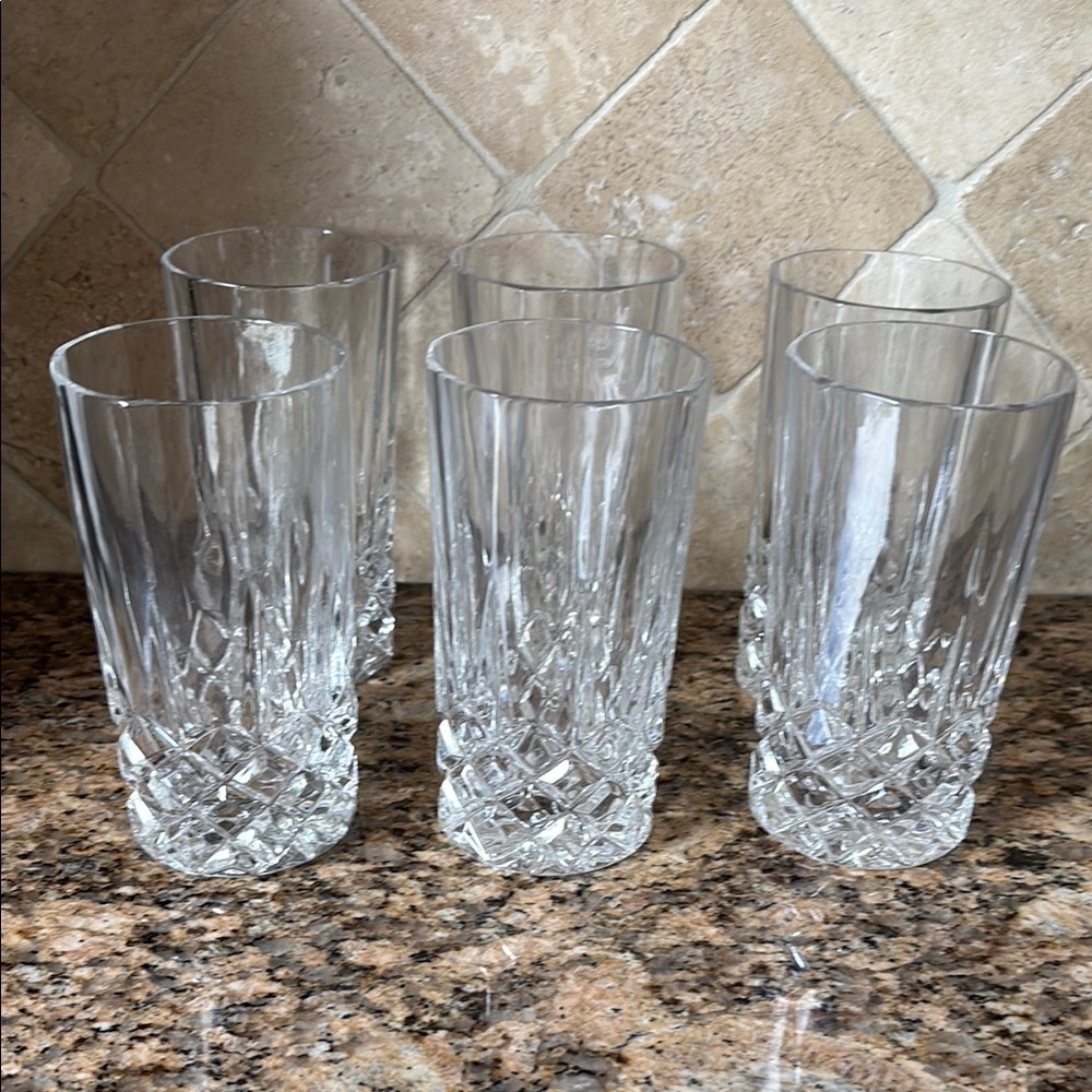 Crystal Clear Highball Glass Set- Bohemia style set of six